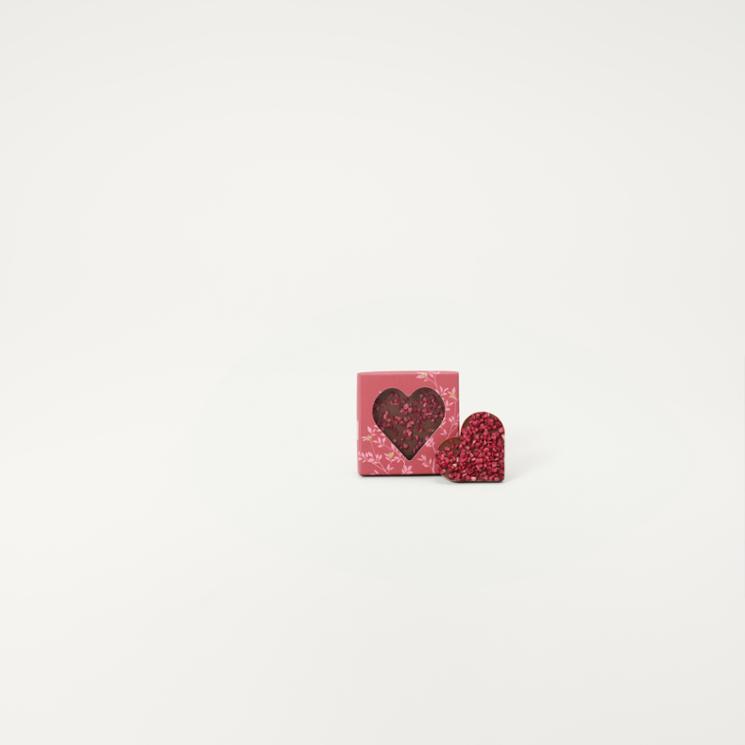 Chokladhjärta med hallonflingor